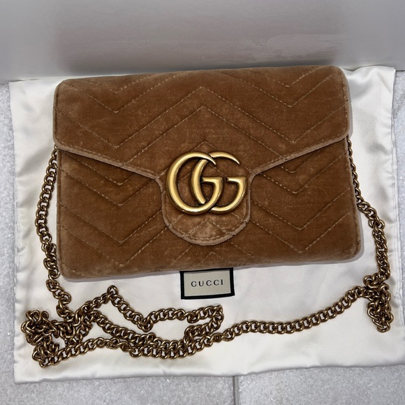 Gucci Velvet Marmont wallet chain bag - Picture 2 of 9